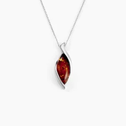 Collier Vyara Argent Blanc Ambre