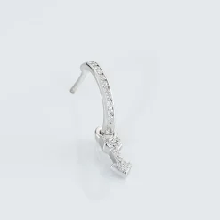 Créole Unitaire Ancelin Rondes Argent Blanc Oxyde De Zirconium