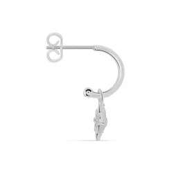 Créole Unitaire Ancelin Rondes Argent Blanc Oxyde De Zirconium