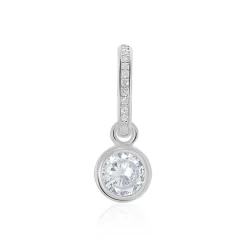 Créole Unitaire Ancelin Rondes Argent Blanc Oxyde De Zirconium