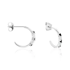 Créoles Adriana Argent Blanc Oxyde De Zirconium
