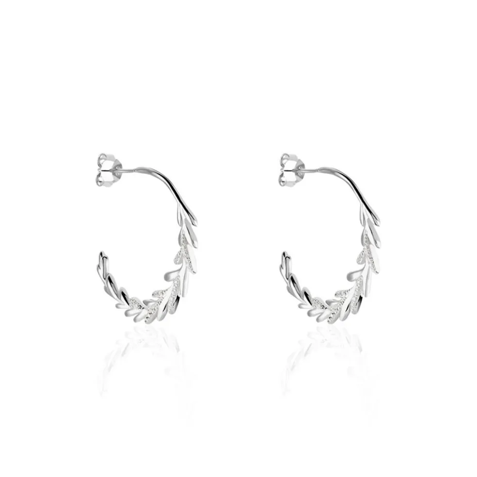 Créoles Andeol Rondes Argent Blanc Oxyde De Zirconium