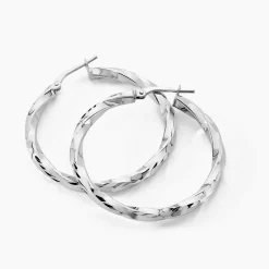 Créoles Argent Blanc Diane