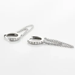 Créoles Argent Blanc Ibai Oxydes De Zirconium