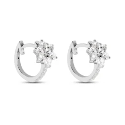 Créoles Argent Blanc Sanz Oxyde De Zirconium