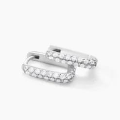 Créoles Aselya Argent Blanc Oxyde De Zirconium