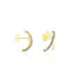 Créoles Bleona Croisees Or Jaune Strass