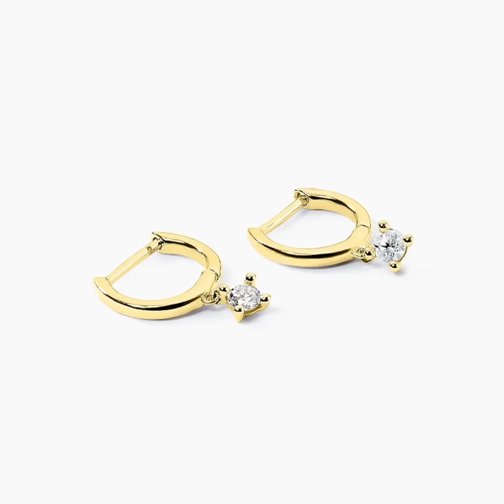 Créoles Claud Or Jaune Diamant Synthétique