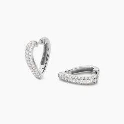 Créoles Declaration Argent Blanc Oxyde De Zirconium