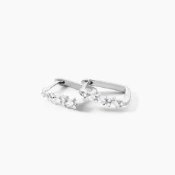 Créoles Eclat d'Aurore Argent Blanc Oxyde De Zirconium