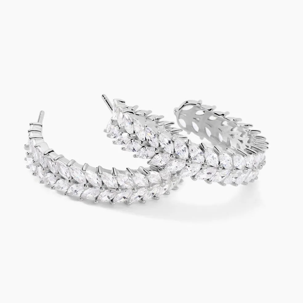 Créoles Jovan Argent Blanc Oxyde De Zirconium