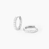Créoles Jussi Argent Blanc Oxyde De Zirconium