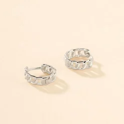 Créoles Linkki Argent Blanc