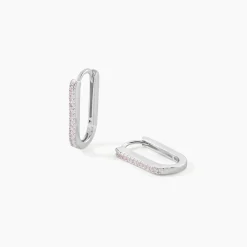 Créoles Lutetia Argent Blanc Oxyde De Zirconium