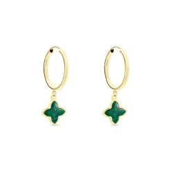 Créoles Marvella Or Jaune Malachite