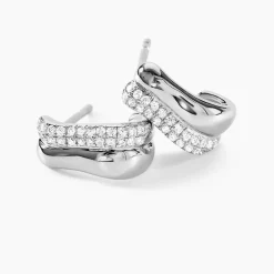 Créoles Nandie Argent Blanc Oxyde De Zirconium