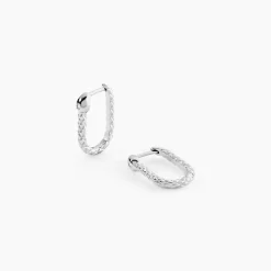 Créoles Oria Argent Blanc Oxyde De Zirconium