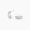 Créoles Palome Argent Blanc Oxyde De Zirconium