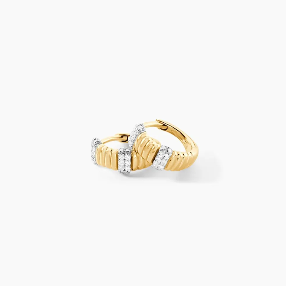 Créoles Precious Lines Or Jaune Diamant