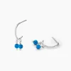 Créoles Riona Argent Blanc Turquoise