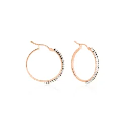 Créoles Sandrine Or Rose Strass