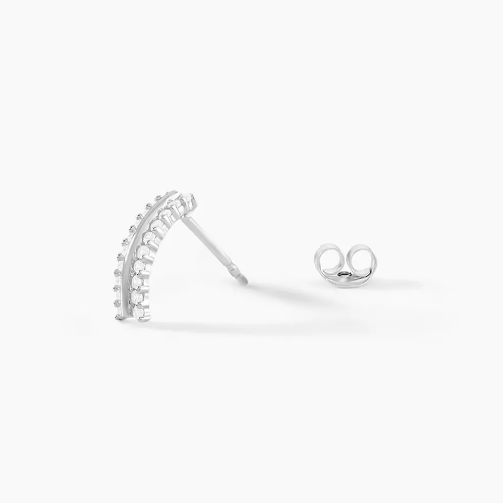 Créoles Sophie Rondes Argent Blanc Oxyde De Zirconium
