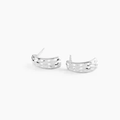 Créoles Sybilles Argent Blanc