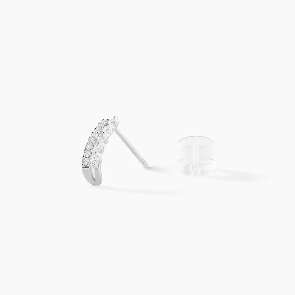 Créoles The Crown Or Blanc Oxyde De Zirconium