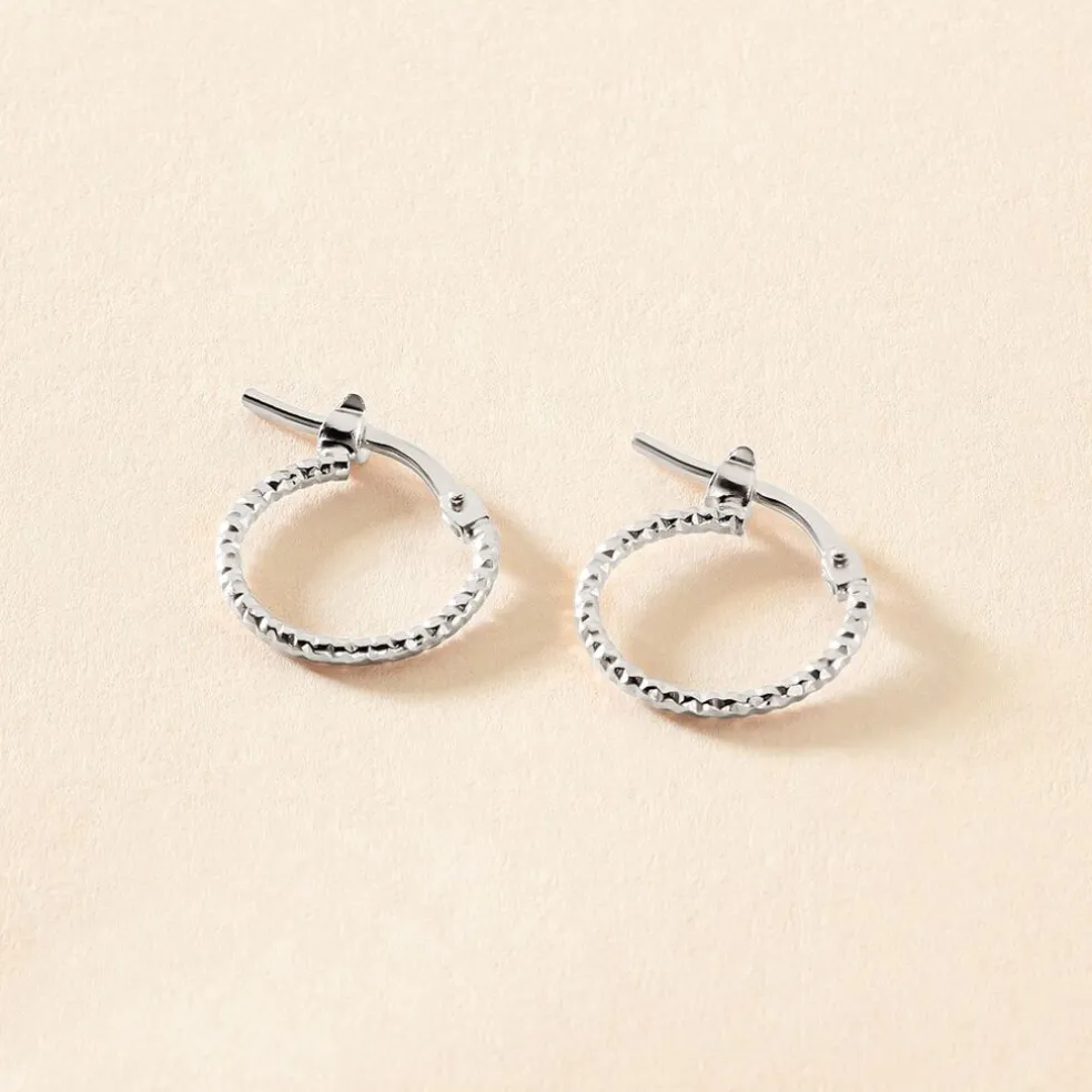Créoles Valentine Argent Blanc