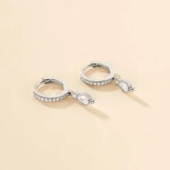 Créoles Ysee Argent Blanc Oxyde De Zirconium