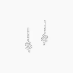 Créoles Ysee Argent Blanc Oxyde De Zirconium