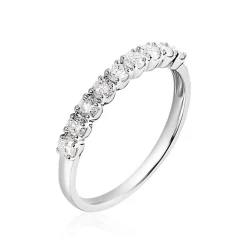 Demi-alliance Or Blanc  Eloisa Diamant Synthetique