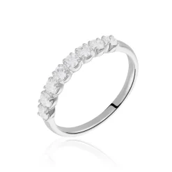 Demi-alliance Or Blanc  Eloisa Diamant Synthetique