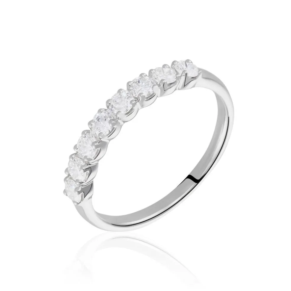 Demi-alliance Or Blanc Eloisa Diamant Synthetique