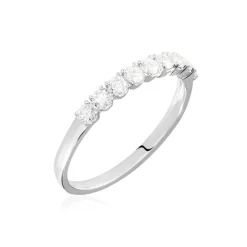 Demi-alliance Or Blanc  Eloisa Diamant Synthetique