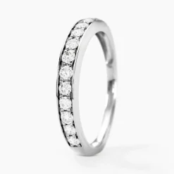 Demi-alliance Or Blanc  Valentine Diamant Synthetique
