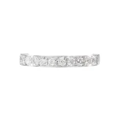 Demi-alliance Or Blanc Valentine Diamants Synthetique