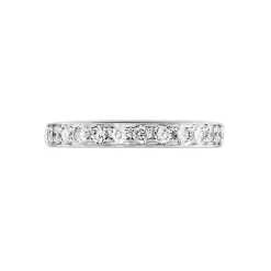 Demi-alliance Or Blanc  Valentine Diamant Synthetique