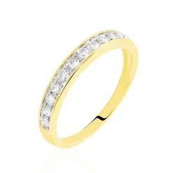 Demi-alliance Or  Jaune  Valentine Diamant Synthetique