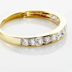 Demi-alliance Or  Jaune  Valentine Diamant Synthetique
