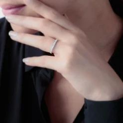 Demi-alliance Or Rose Rhea Diamants