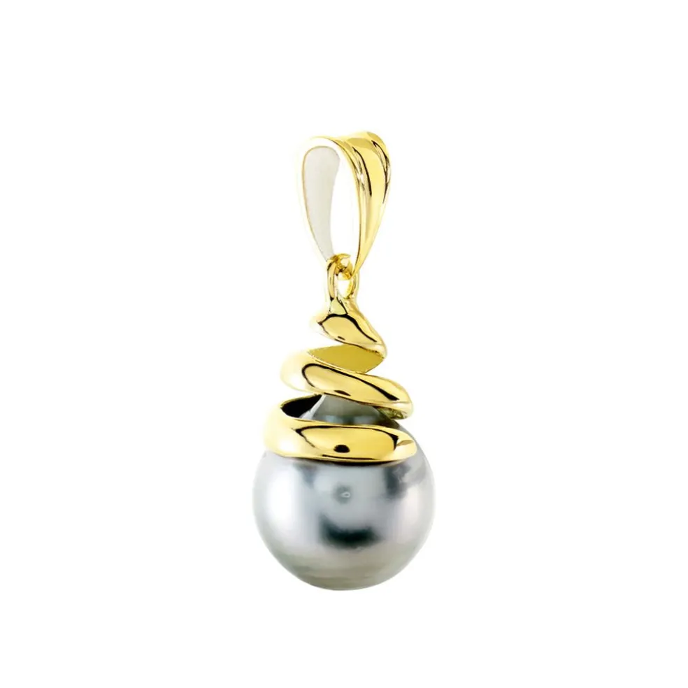 Pendentif Acme Or Jaune Perle De Culture De Tahiti