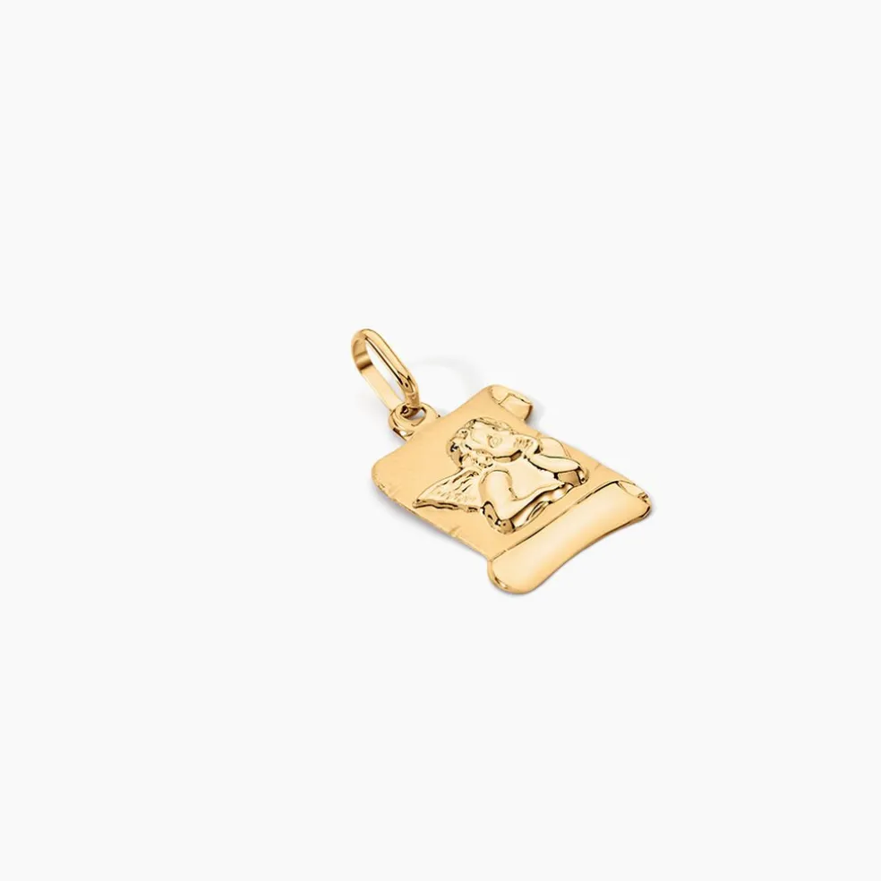 Pendentif Ange Parchemin Or Jaune