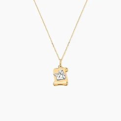 Pendentif Ange Parchemin Or Bicolore