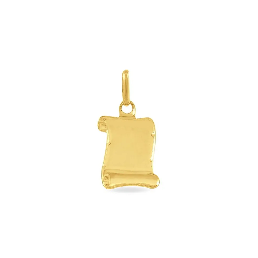 Pendentif Ange Parchemin Or Jaune