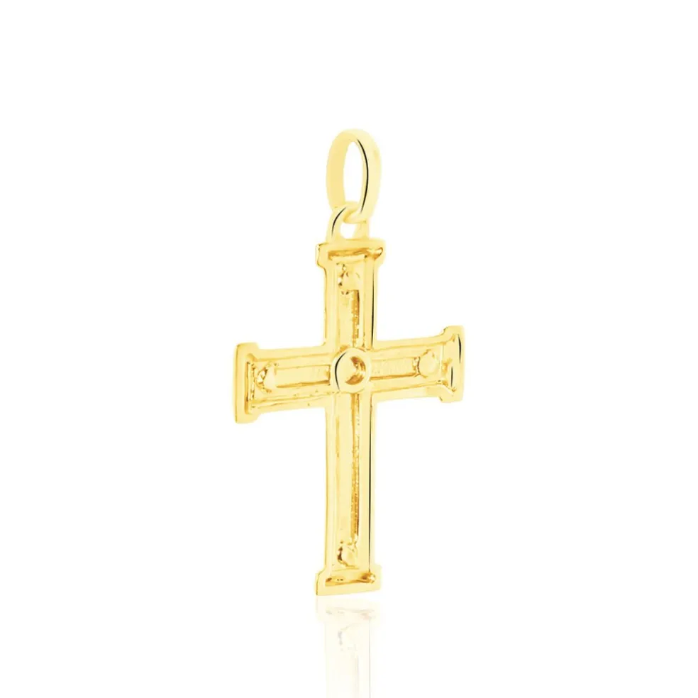 Pendentif Benny Croix Ciselee Or Jaune