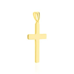 Pendentif Benny Croix Ciselee Or Bicolore