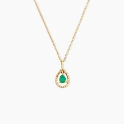 Pendentif Byrne Or Jaune Emeraude