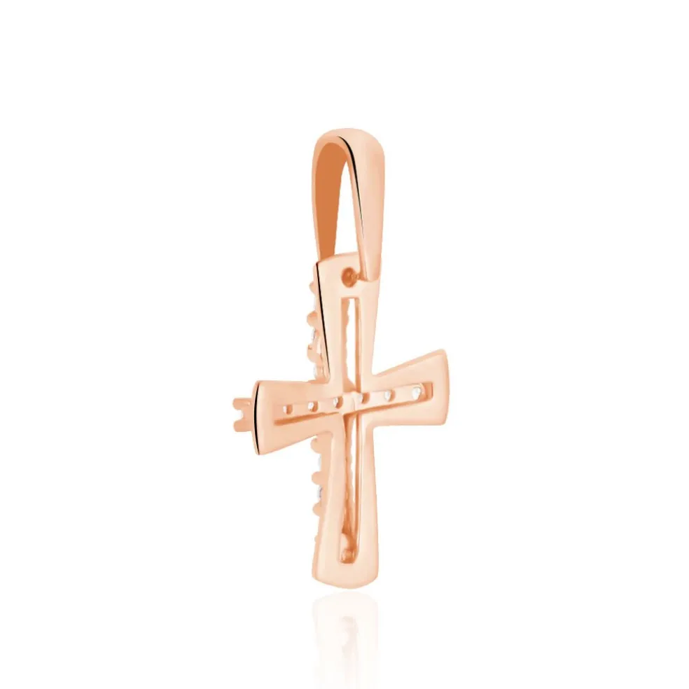 Pendentif Canice Croix Or Rose Oxyde De Zirconium