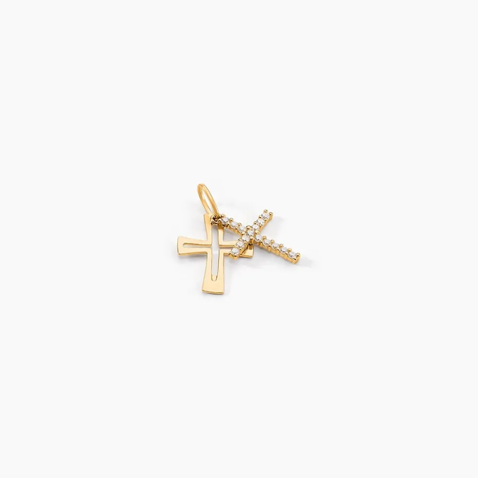 Pendentif Canice Croix Or Jaune Oxyde De Zirconium